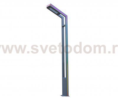 Kink Light 09201-F(220V),16(RGB) Светильник уличный Миле серый 220V w21*8 h300 Led 30W (4000K) c пультом ДУ, Декоративная подсветка RGB.