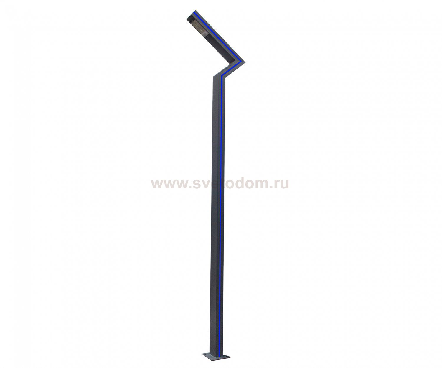 Kink Light 09203-F,16(05) Светильник уличный Сания серый с солнечной батареей w13*8,5 h300 Led 40W (4000K) Декоративная подсветка синяя. С пультом ДУ