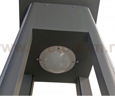 Kink Light 09206-F,16(05) Светильник уличный Рентай серый с солнечной батареей w20*20 h80 Led 8W (4000K) Декоративная подсветка синяя. С пультом ДУ