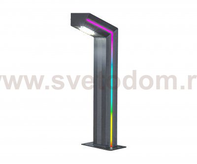 Kink Light 09207-F(220V),16(RGB) Светильник уличный Такоми серый 220V w15*7,5 h80 Led 10W (4000K) c пультом ДУ, Декоративная подсветка RGB.