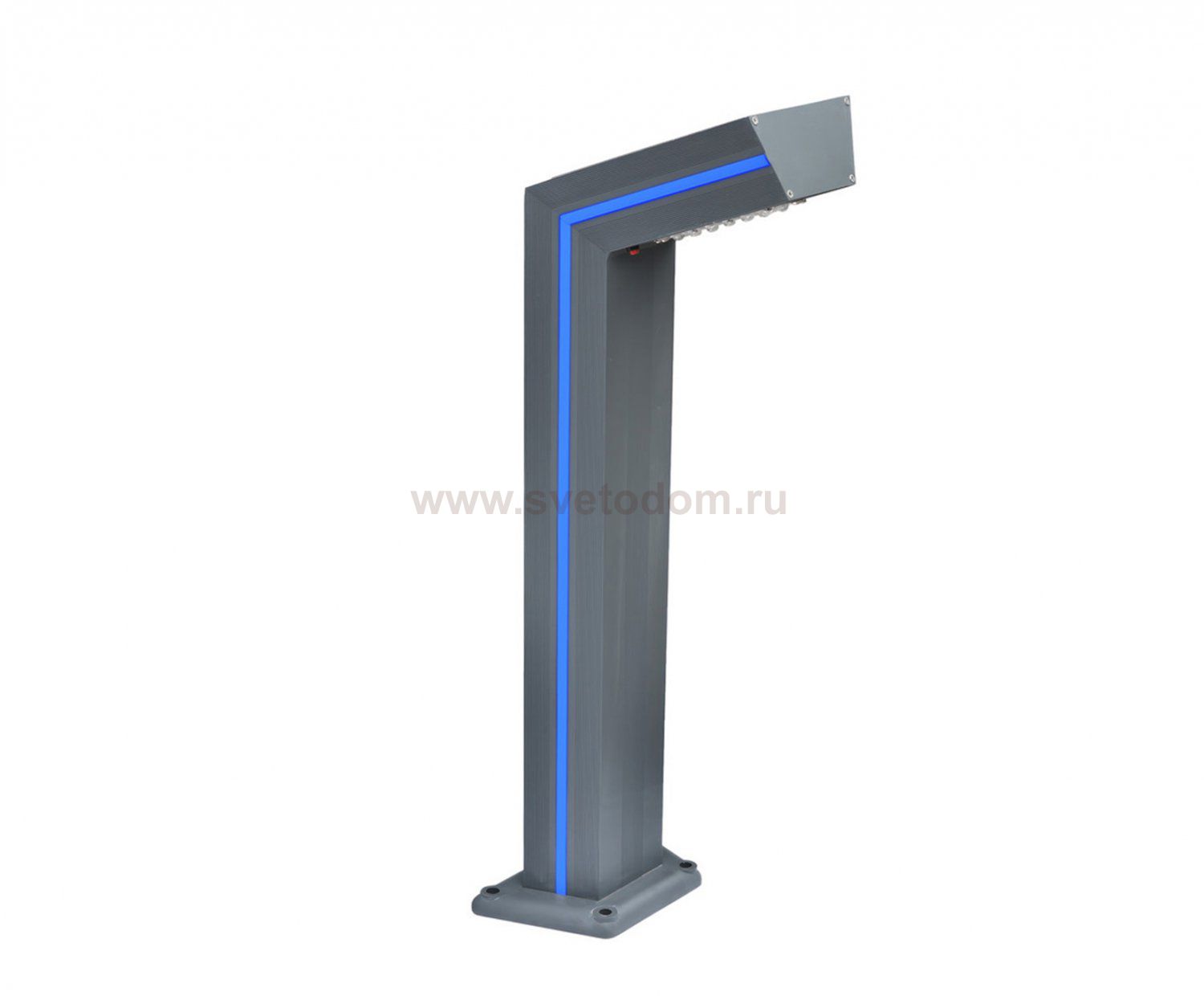 Kink Light 09207-F,16(05) Светильник уличный Такоми серый с солнечной батареей w15*7,5 h80 Led 6W (4000K) Декоративная подсветка синяя. С пультом ДУ