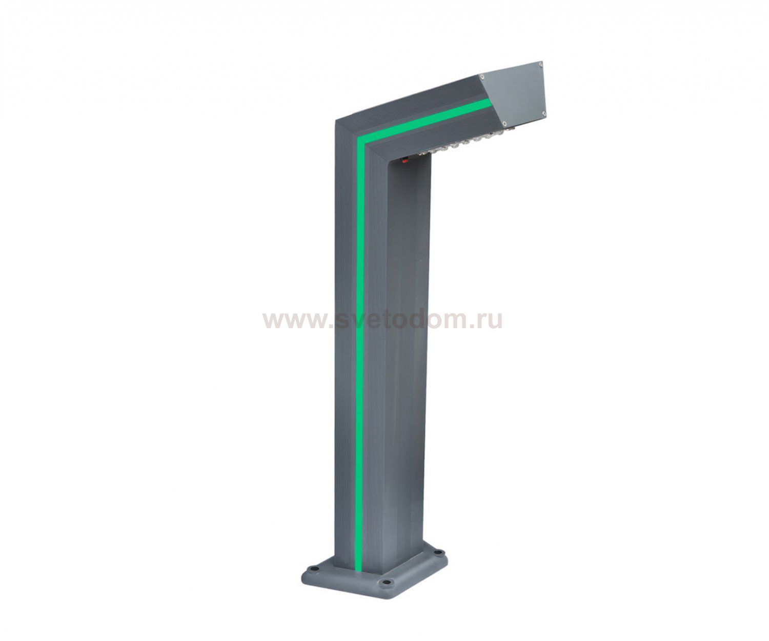 Kink Light 09207-F,16(07) Светильник уличный Такоми серый с солнечной батареей w15*7,5 h80 Led 6W (4000K) Декоративная подсветка зеленая. С пультом ДУ