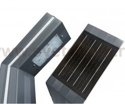 Kink Light 09207-F,16(10) Светильник уличный Такоми серый с солнечной батареей w15*7,5 h80 Led 6W (4000K) Декоративная подсветка розовая. С пультом ДУ