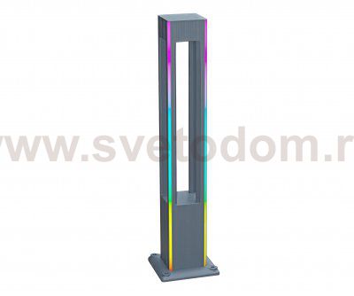 Kink Light 09209-F(220V),16(RGB) Светильник уличный Аврил серый 220V w12*12 h80 Led 5W (4000K) c пультом ДУ, Декоративная подсветка RGB.