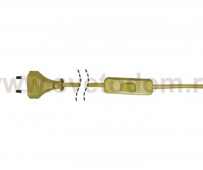 Шнур с переключателем бронза (2м)(10шт в упаковке) 230V AC 50Hz (max 2A) Kink light A2300,20