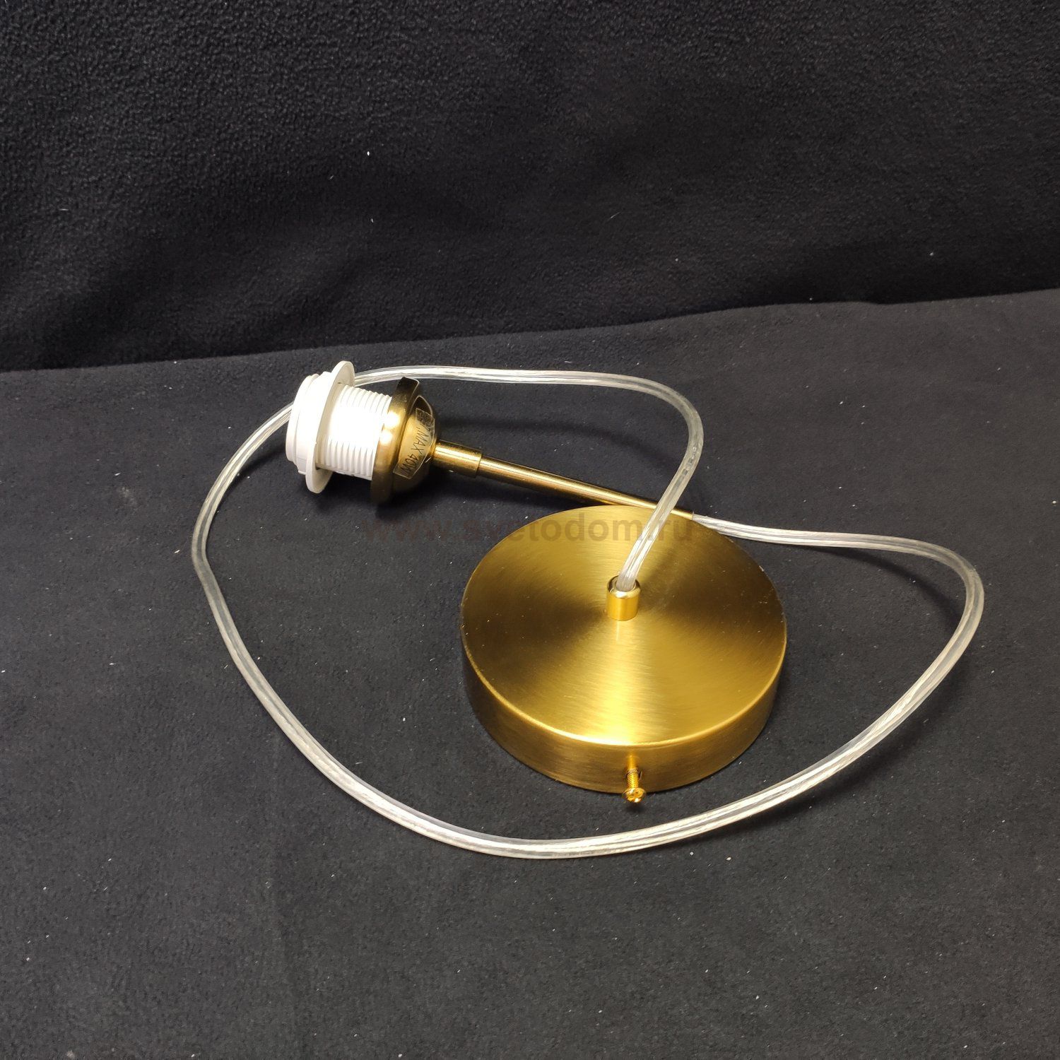 Подвесное крепление для светильников с цоколем E27 прозрачный шнур 1,1м бронза (3458)