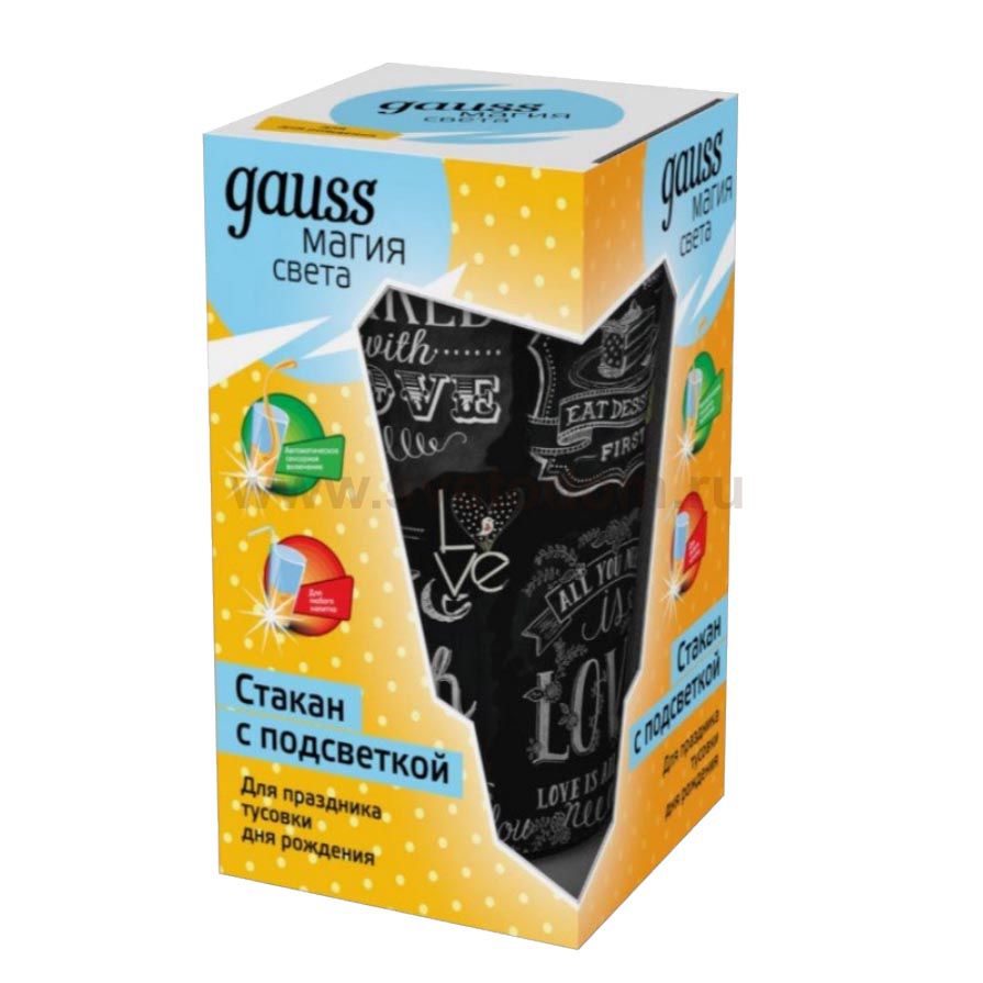 Стакан с подсветкой Gauss модель LCUP Romantic 3XLR44 LED (LC003)