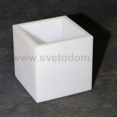 Кашпо-куб белый 220В PIAZZA 400х400х400 мм