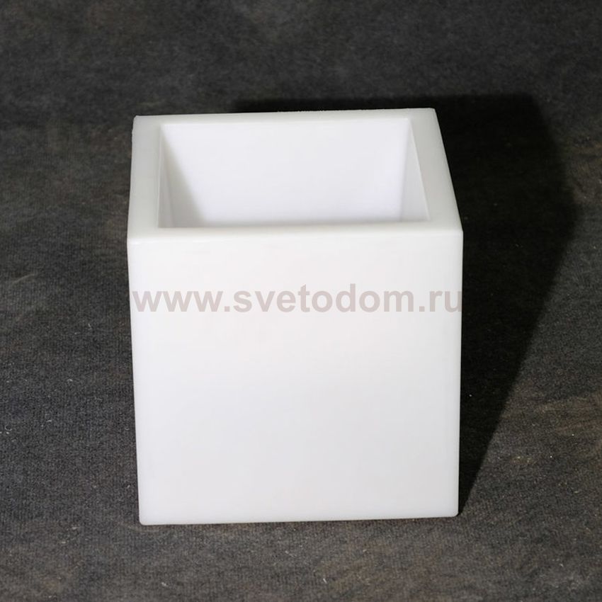 Кашпо-куб белый 220В PIAZZA 300х300х300 мм