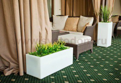 Кашпо белый 220В HORIZONT 800х300х300 мм