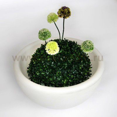 Кашпо-полусфера белый 220В GARDA диаметр 500 мм