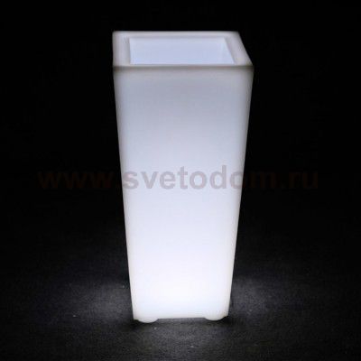 Кашпо-конус белый 220В QUADRUM 400х400х900 мм