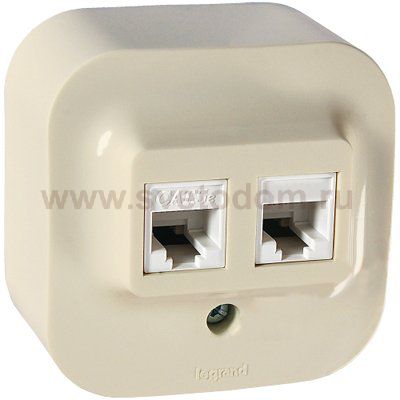 Legrand Quteo Беж Роз RJ11+RJ45 кат5UTP (арт. 782251)