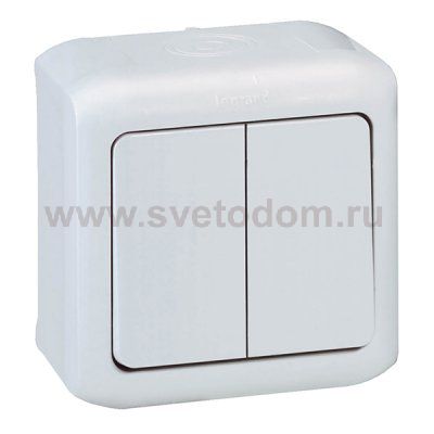 Legrand Quteo Бел Выключат 2-клавишный IP44 10А (арт. 782302)