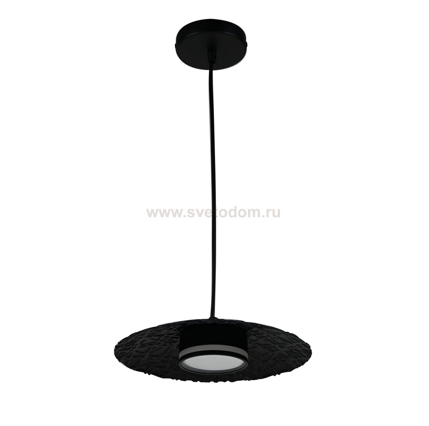 100157 Люстра ACCIA 1х12W GX53 ЧЕРНЫЙ/ПРОЗРАЧНЫЙ