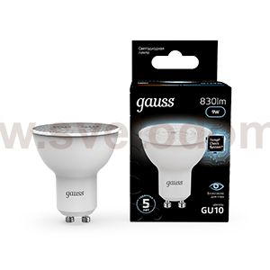 Лампа Gauss MR16 9W 830lm 4100K GU10 LED 1/10/100