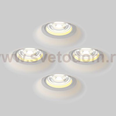 112000 Рамка (светильник) CLICK-CLACK скрытого монтажа лампочек и LED модулей MR16 в натяжной потолок ANELLO БЕЛЫЙ