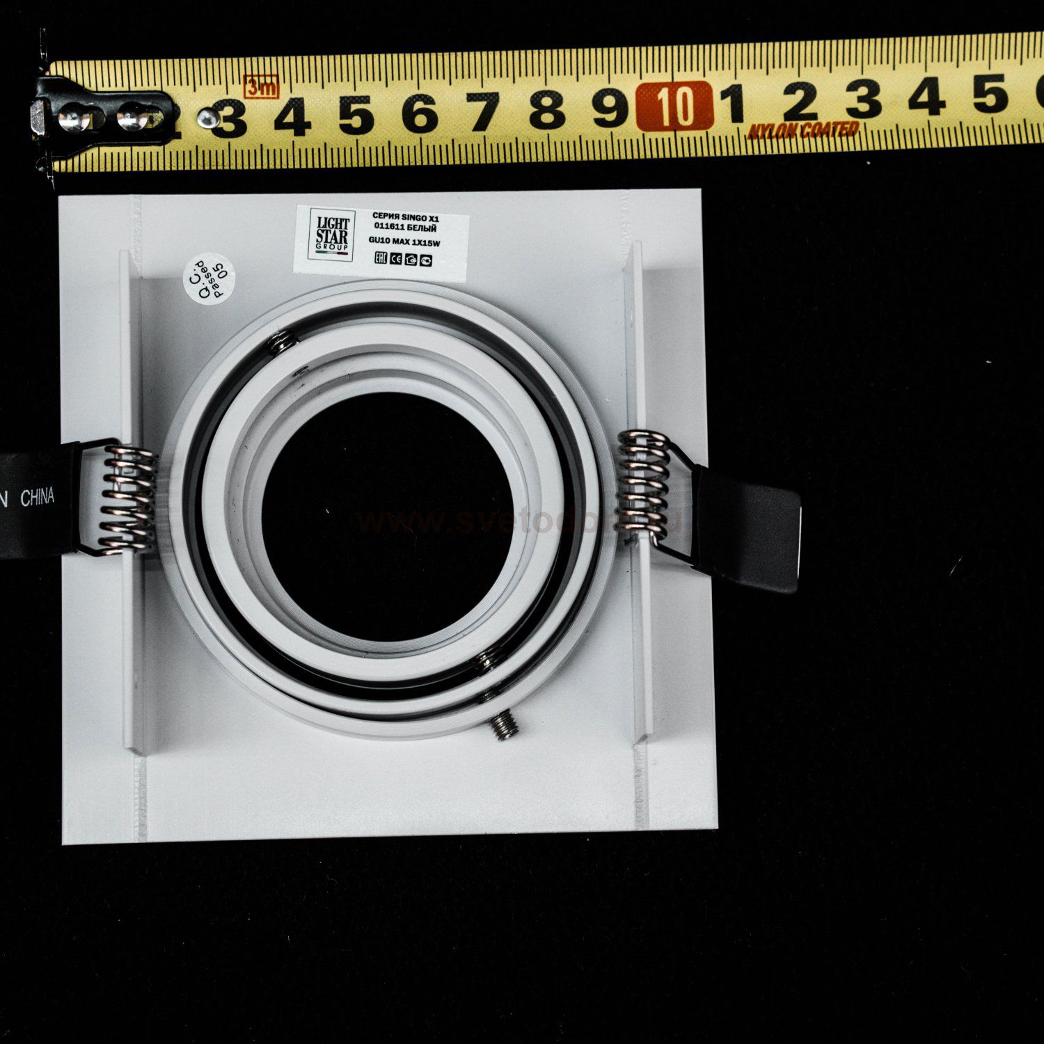 Светильник встраиваемый квадратный 100*100мм белый Lightstar 11611 Singo