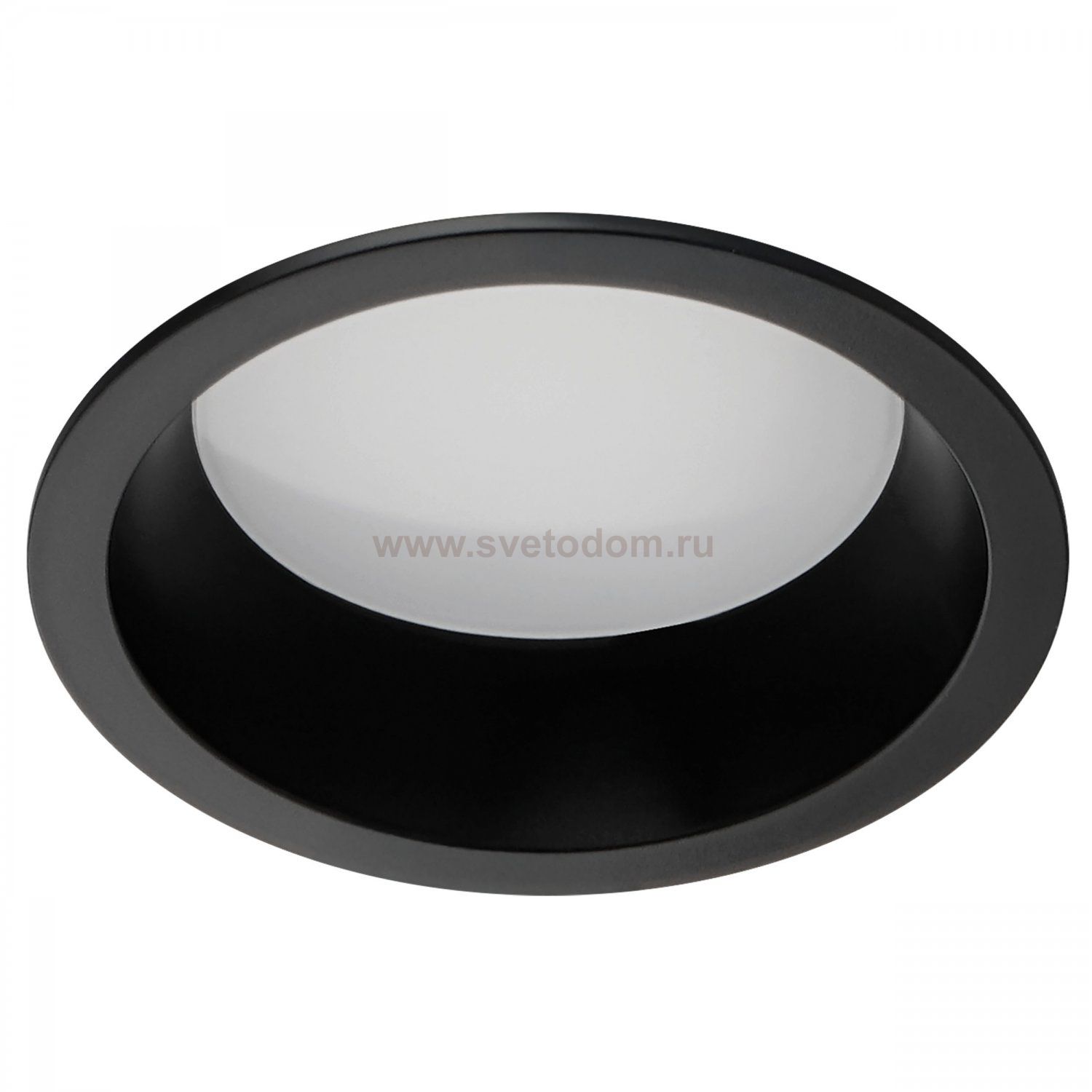 012907 Рамка (светильник) PVC д/LED-модулей 941хх и LED-ламп D50мм PIANO ROUND ЧЕРНЫЙ IP65