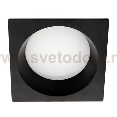 012927 Рамка (светильник) PVC д/LED-модулей 941хх и LED-ламп D50мм PIANO QUAD ЧЕРНЫЙ IP65
