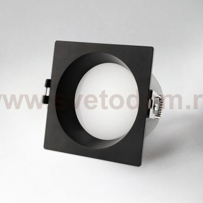 012927 Рамка (светильник) PVC д/LED-модулей 941хх и LED-ламп D50мм PIANO QUAD ЧЕРНЫЙ IP65
