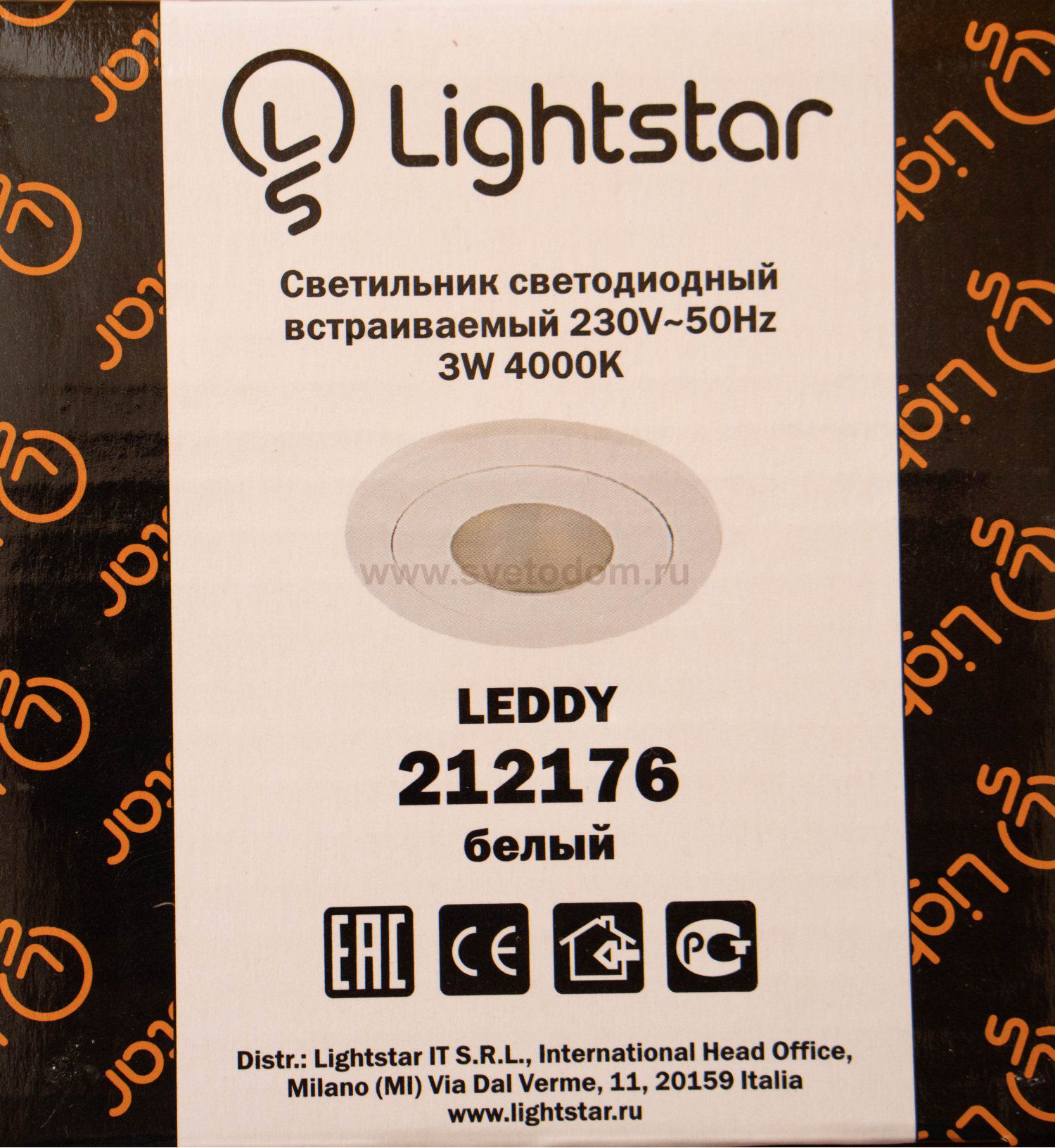 Светильник в подрозетник диодный 3Вт Lightstar 212176 Leddy