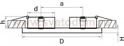 Светильник встраиваемый на 2 лампы Lightstar 214329 Intero 111