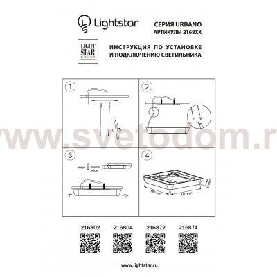 Светильник накладной заливающего света со встроенными светодиодами Urbano Lightstar 216874