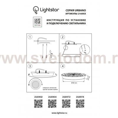 Светильник накладной заливающего света со встроенными светодиодами Urbano Lightstar 216902