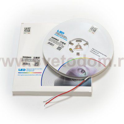 420563  Лента LIGHTSTAR LED 24V 10W/m 120leds/M 1100LM/M 3000K IP20 1 шт = 10м