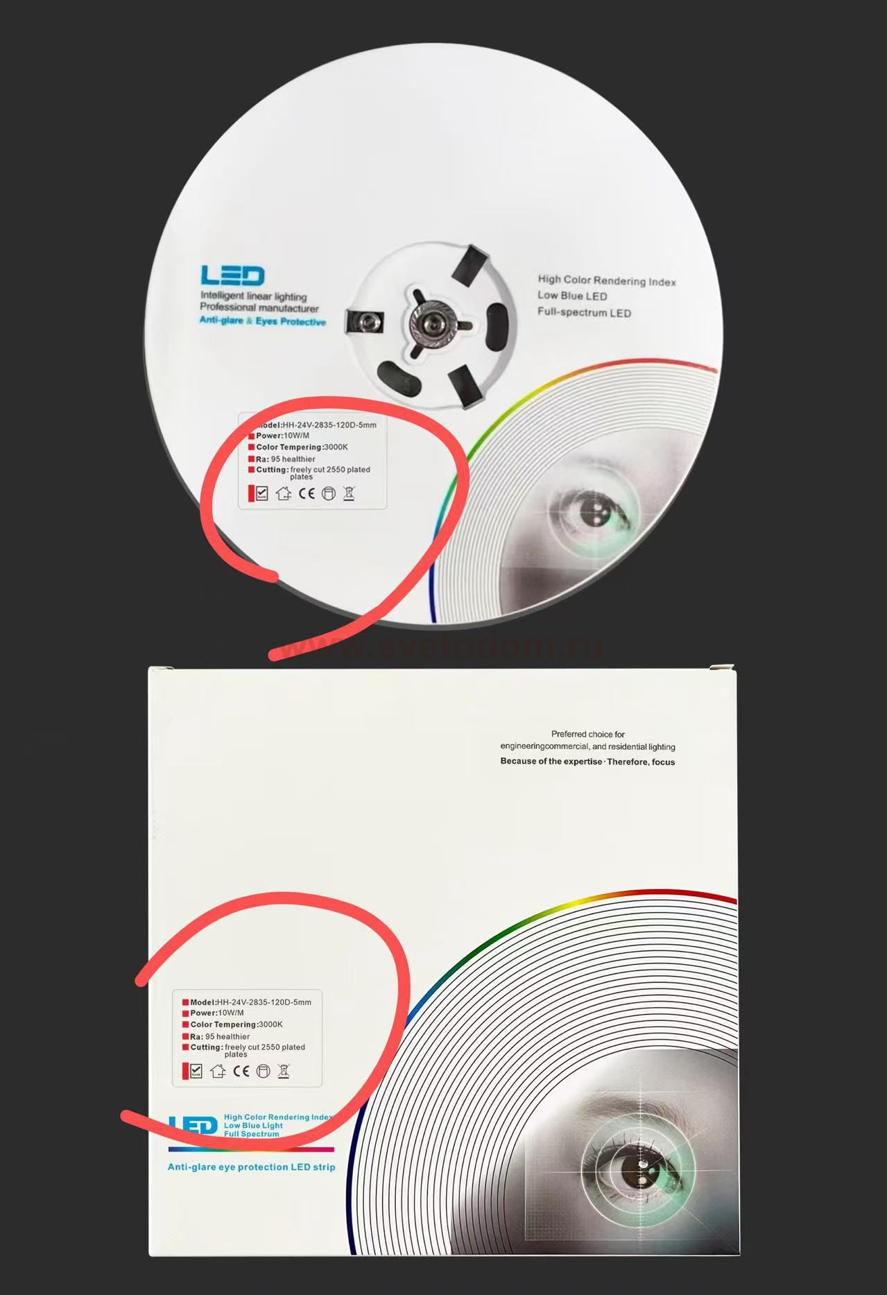 420563  Лента LIGHTSTAR LED 24V 10W/m 120leds/M 1100LM/M 3000K IP20 1 шт = 10м