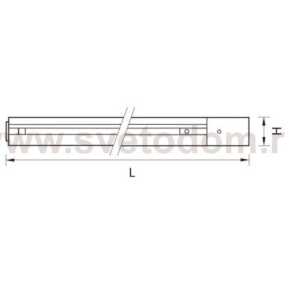 Трек двухконтактный однофазный встраиваемый Barra Lightstar 501035