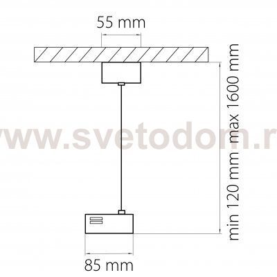 Подвесное питание для однофазного трека Barra Lightstar 502199