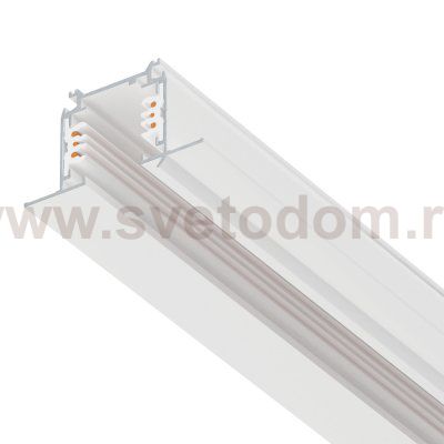 503025-R-DALI Трек шестиконтактный встраиваемый 3-фазн со стыковочными пазами (круглые медные жилы) QUATTRO/DALI/, длина 2м, БЕЛЫЙ МАТОВЫЙ