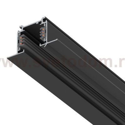 503028-R-DALI Трек шестиконтактный встраиваемый 3-фазн со стыковочными пазами (круглые медные жилы) QUATTRO/DALI/, длина 2м, ЧЕРНЫЙ МАТОВЫЙ