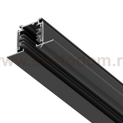 503028-R Трек четырехконтактный 3-фазный встраиваемый со стыковочными пазами (круглые медные жилы) QUATTRO, длина 2м, ЧЕРНЫЙ МАТОВЫЙ