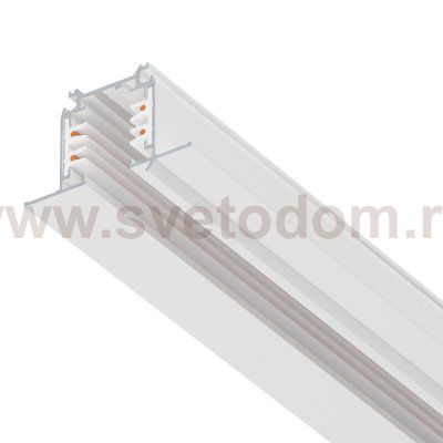 503035-R Трек четырехконтактный 3-фазный встраиваемый со стыковочными пазами (круглые медные жилы) QUATTRO, длина 3м, БЕЛЫЙ МАТОВЫЙ