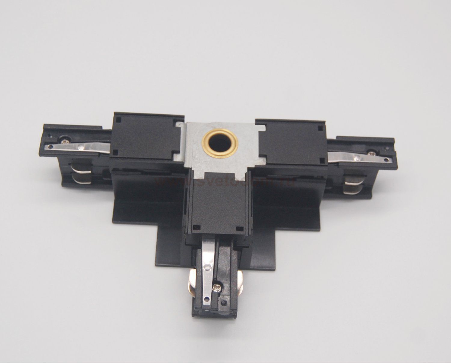 503137-RPSR Соединение тройное правое перекидное встраиваемое с подводом питания к треку 5030xx-R QUATTRO ЧЕРНЫЙ