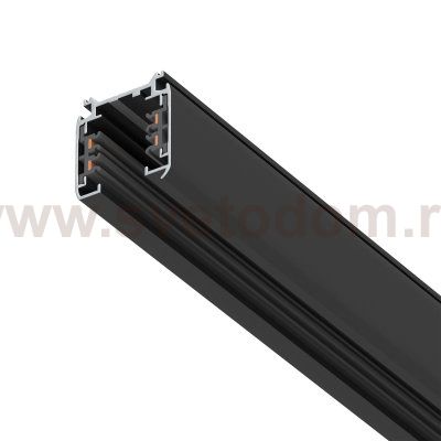 504028-F Трек четырехконтактный 3-фазный стыковочными пазами (плоские медные жилы) QUATTRO, длина 2м, ЧЕРНЫЙ МАТОВЫЙ