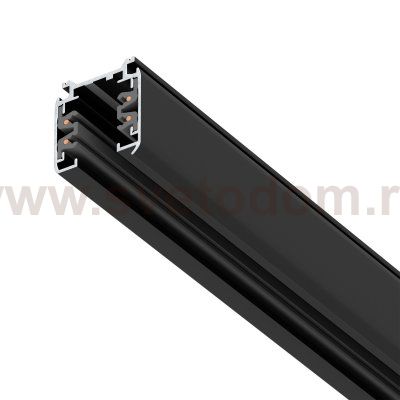 504028-R Трек четырехконтактный 3-фазный стыковочными пазами (круглые медные жилы) QUATTRO, длина 2м, ЧЕРНЫЙ МАТОВЫЙ