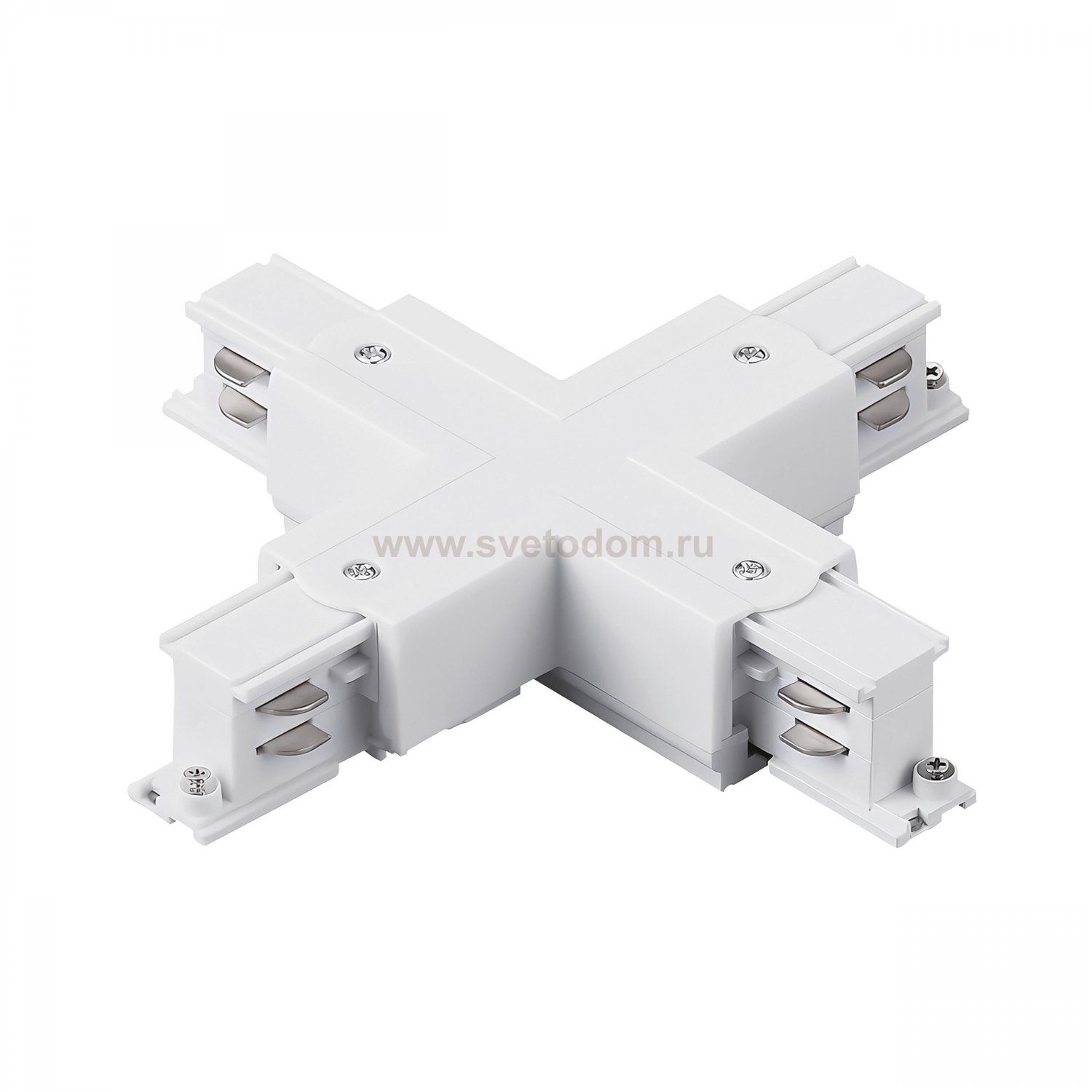 504146-FR Соединение крестовое с подводом питания к треку 5040xx-(F)/(R) QUATTRO БЕЛЫЙ