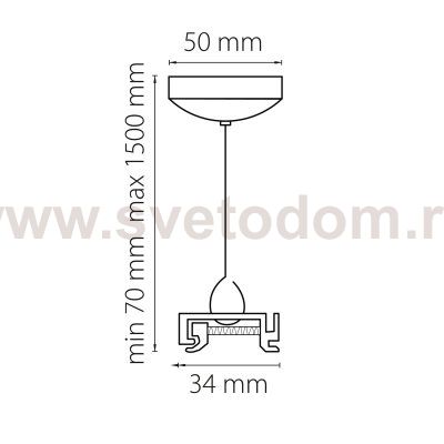 Подвес универсальный трековый 1,5 м для однофазных и трехфазных треков Lightstar 504179 Barra