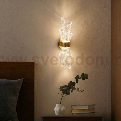 737672 Бра ACRILE 8W LED 1100LM G ЗОЛОТО/ПРОЗРАЧНЫЙ 2700-4200-6400K