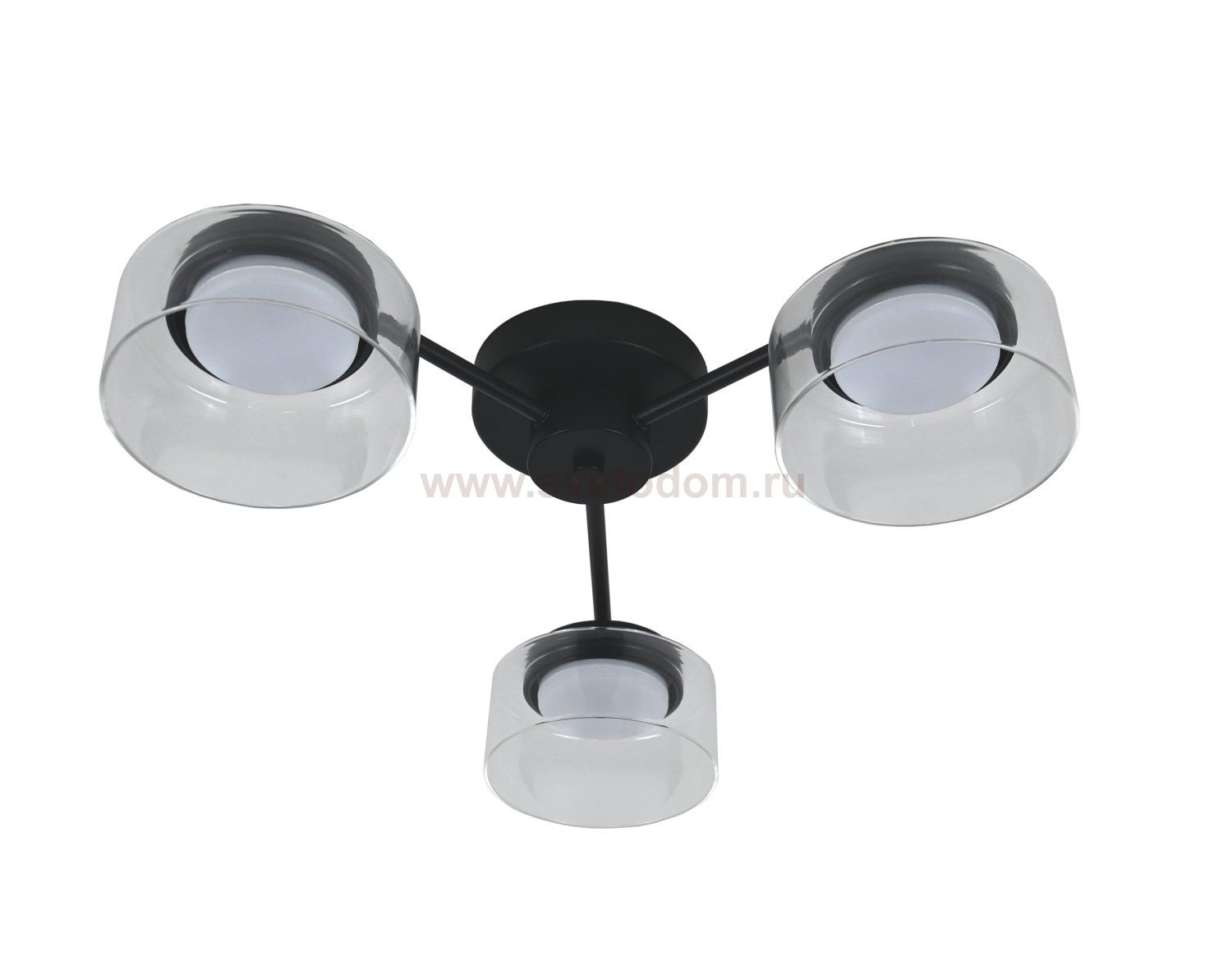 740137 Люстра FICO II 3х12W GX53 ЧЕРНЫЙ/ПРОЗРАЧНЫЙ