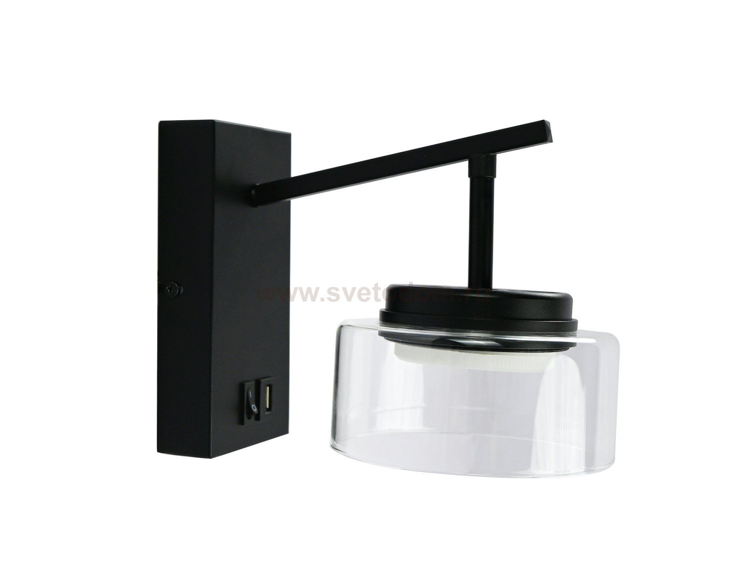 740627 Бра FICO II 1х12W GX53 ЧЕРНЫЙ/ПРОЗРАЧНЫЙ