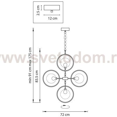 Люстра подвесная Lightstar 745073 Alfa 