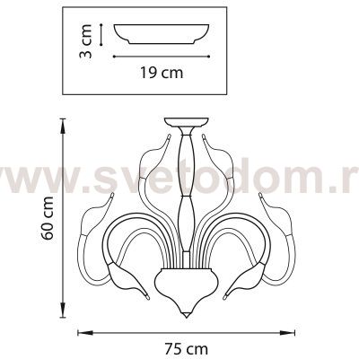 Люстра потолочная Lightstar 751024 Cigno Collo