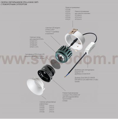 Насадка торцевая круглая 1x к 075xxх Stella Lightstar 075206