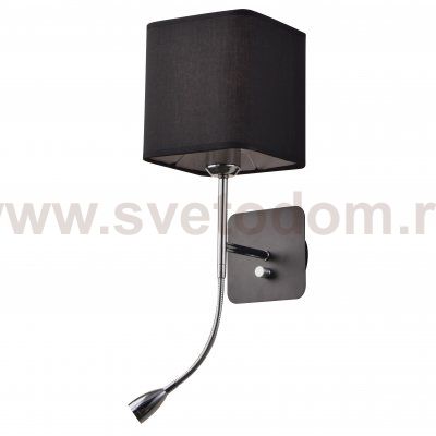 766627 Бра FLOP 1х12W (led) E27 + LED 3W 240LM 3000K ХРОМ/ЧЕРНЫЙ