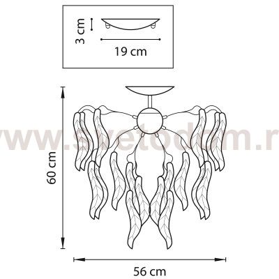 Люстра потолочная Lightstar 793095 Vetro colore